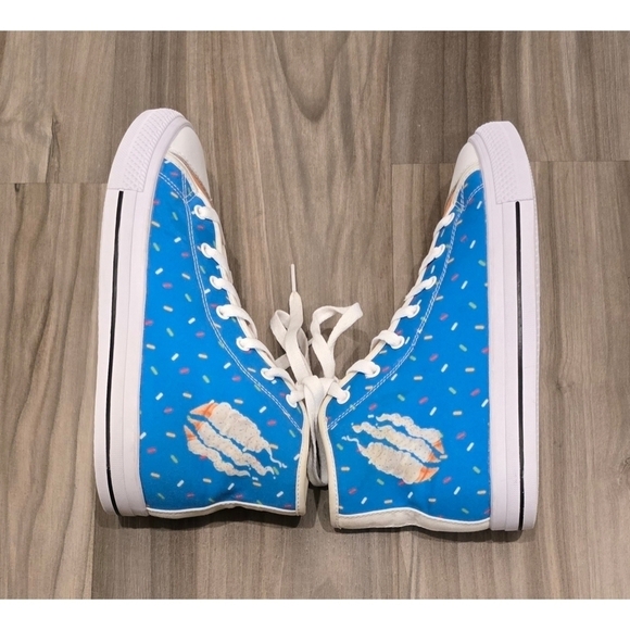 Fire Merch Youth High Tops - Fun Sweet Ice Cream Sprinkles Design - Size Y4 - Picture 7 of 10